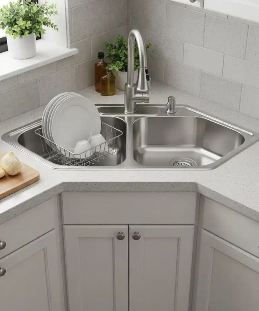 20 Brilliant Corner Kitchen Sink Ideas
