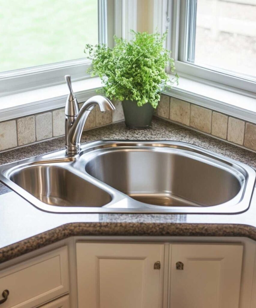 20 Brilliant Corner Kitchen Sink Ideas