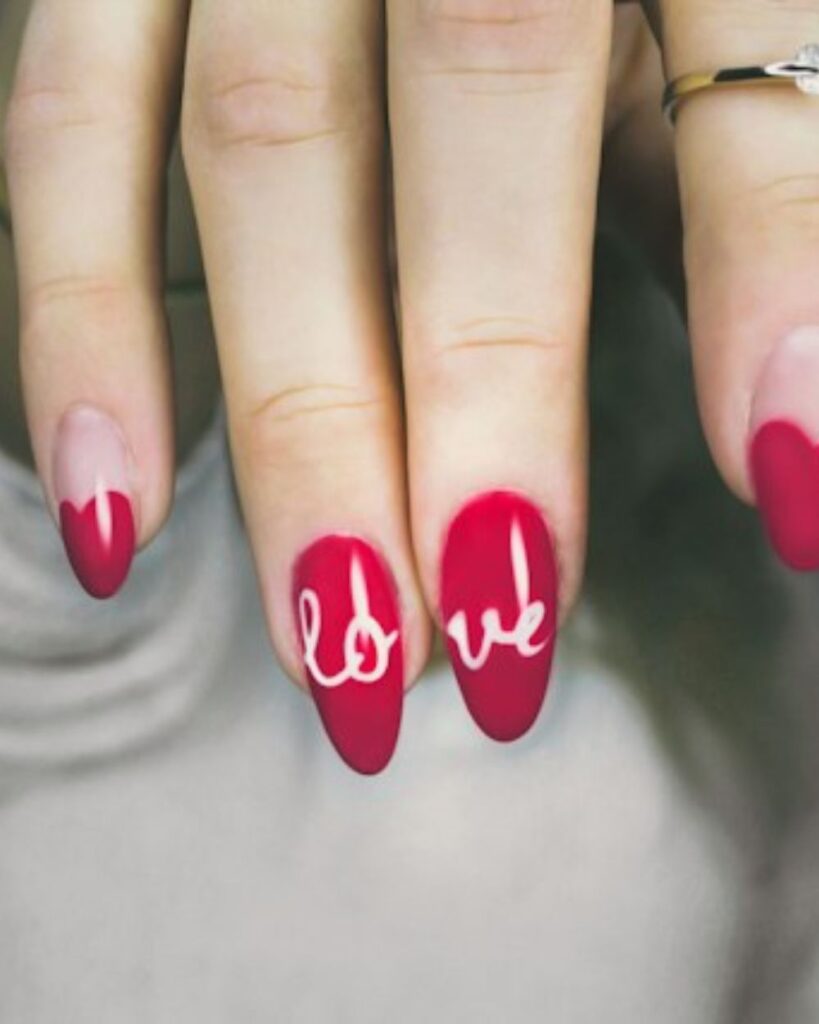 Nail Shapes: 7 Costly Mistakes That Ruin Your Manicure and How to Choose the Right One 2 Red nail shapes with elegant white nail art designs